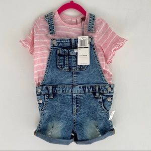 7 FOR ALL MANKIND GIRLS 2 PIECE SHIRT OVERALLS